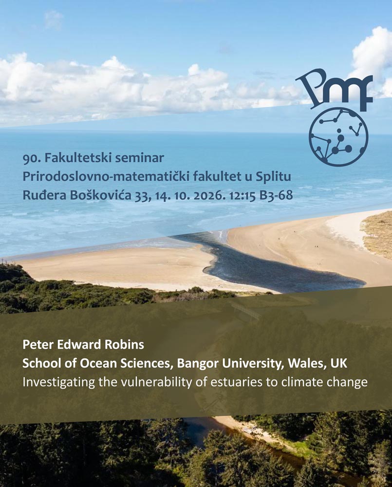 90. Fakultetski seminar – prof. Peter Edward Robins, “Investigating the vulnerability of estuaries to climate change”